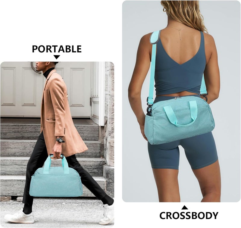 Ineetatu 14 inch Small Gym Bag for Women & Men, Mini Duffel Bag for Travel Sports Lightweight Carry On Bag (Light Green) - Image 4
